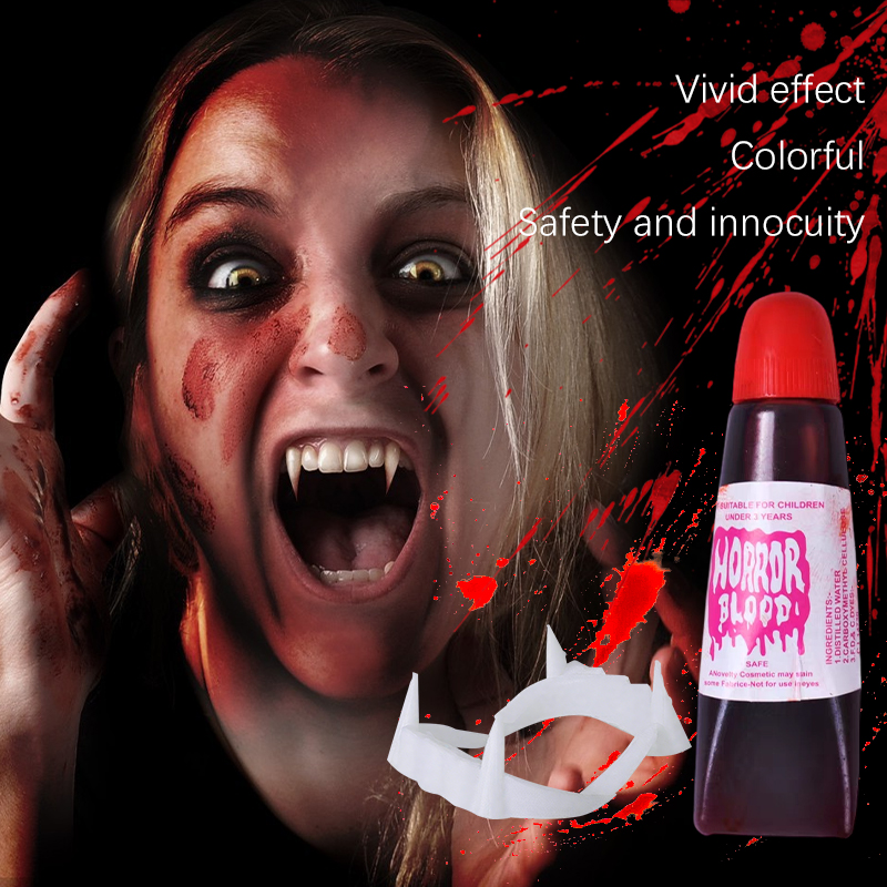 Cosplay Prop Paint - Dentes de Vampiro de Halloween, Conjunto