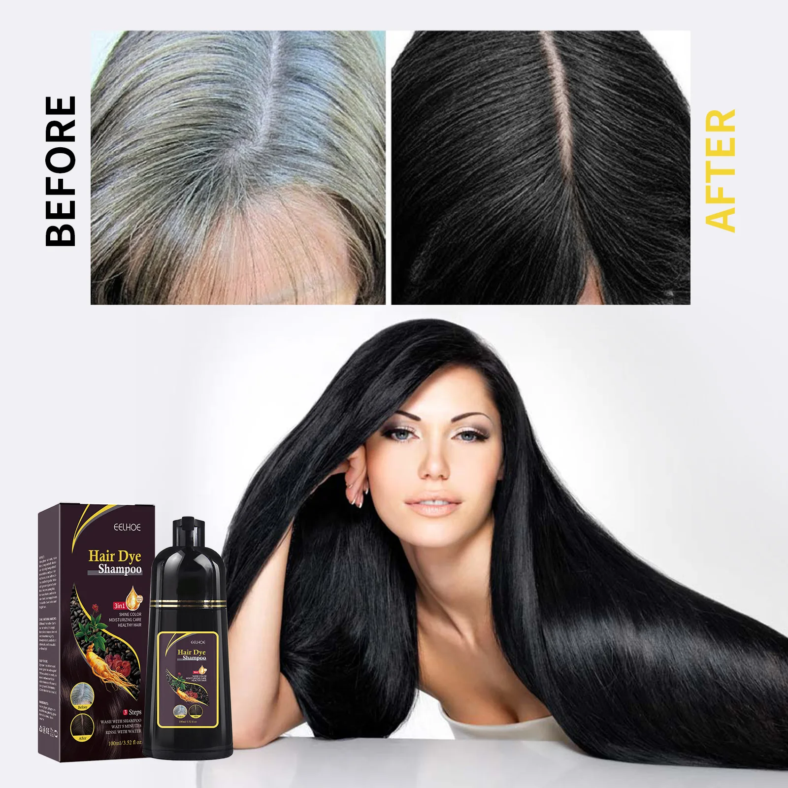 Hair Spray Color - Shampoo mágico de tintura de cabelo