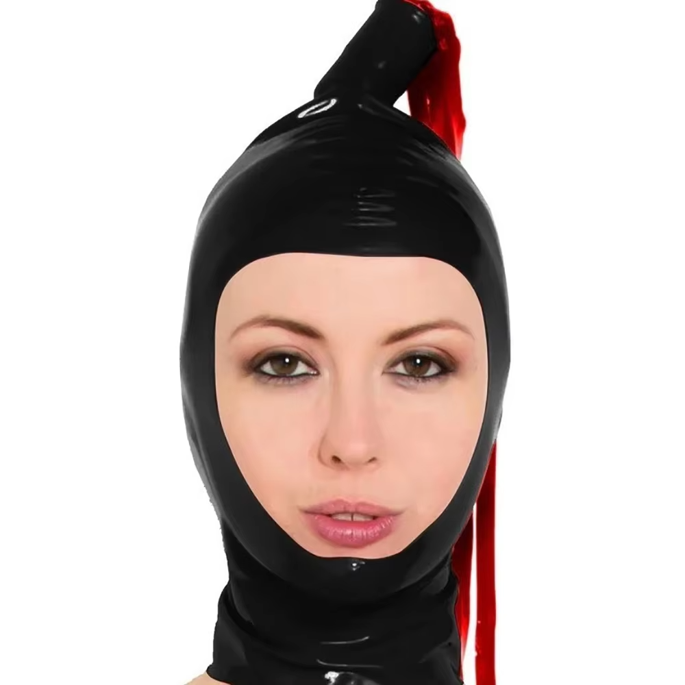 Capuz de látex preto com peruc - Cosplay Prop Paint avaliação e preço