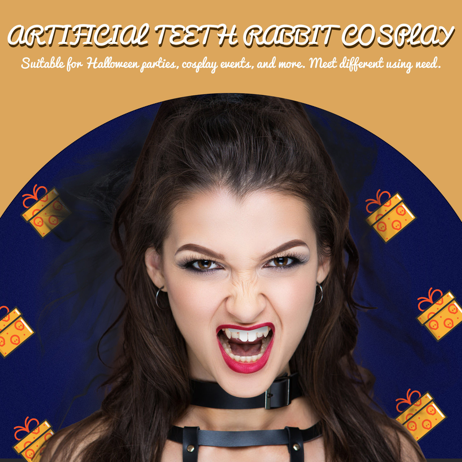 Dentes de Coelho de Silicone R - Easy Cosplay Prop avaliação e preço