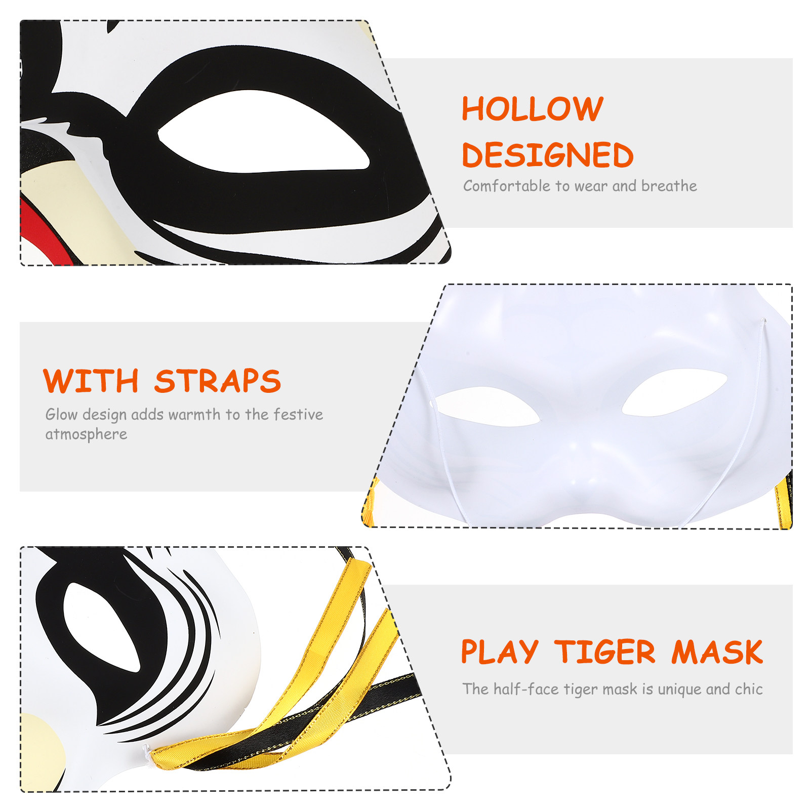 Máscara de Tigre de Meia Face  - Easy Cosplay Prop avaliação e preço