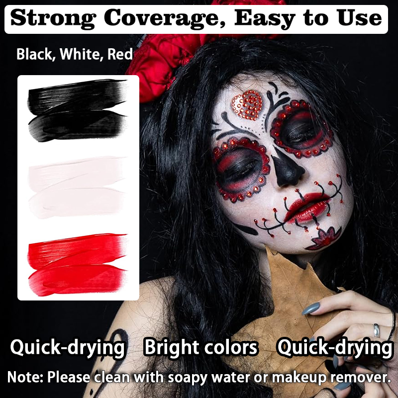 Conjunto de 3 Tintas Faciais à - Cosplay Prop Paint avaliação e preço